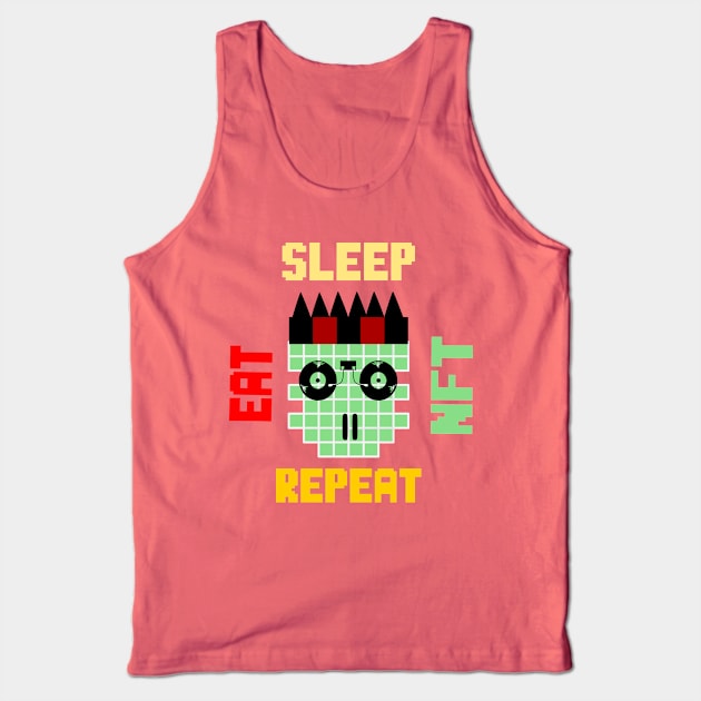 i love NFT ,Eat Sleep Nft Repeat Tank Top by jaml-12